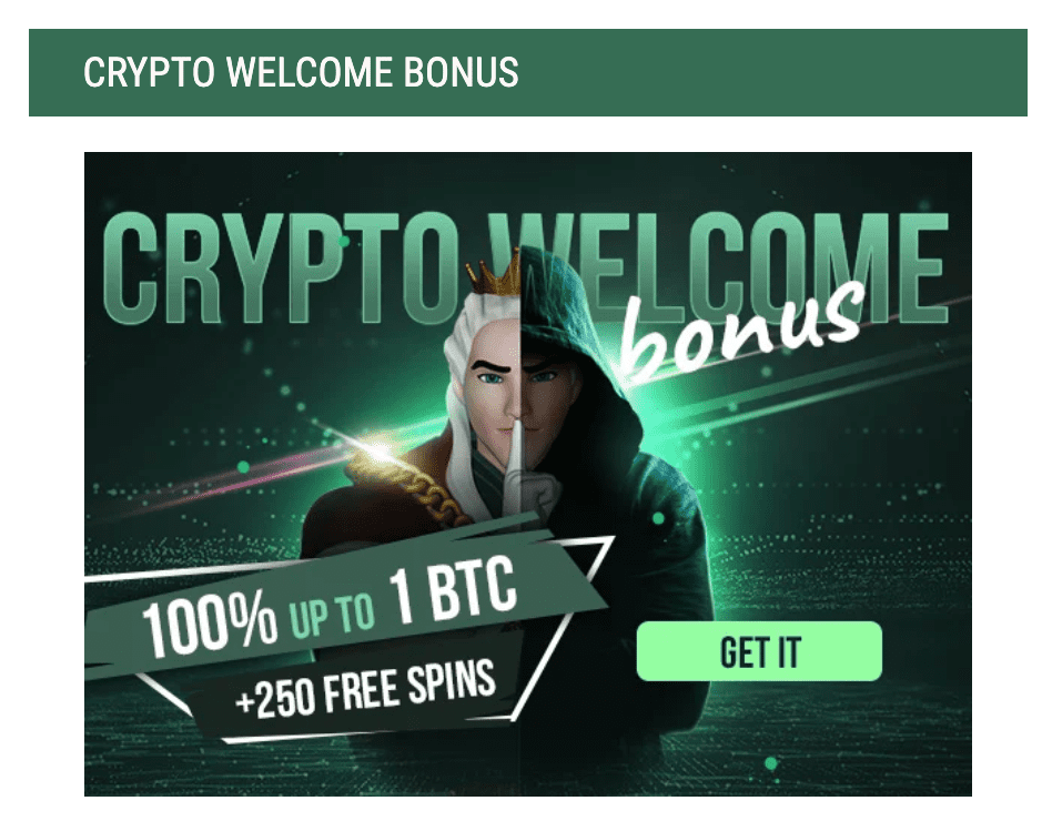 King Billy crypto welcome bonus