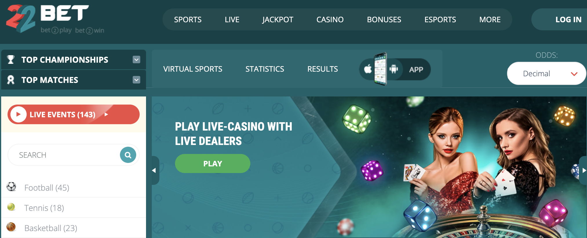 online casino 22Bet